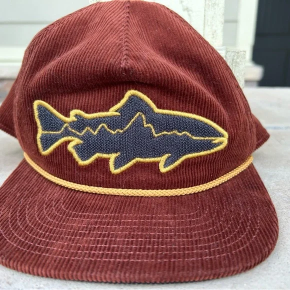 Nice! PATAGONIA Large Fish Logo CORDUROY Snapnack Hat - Picture 1 of 7
